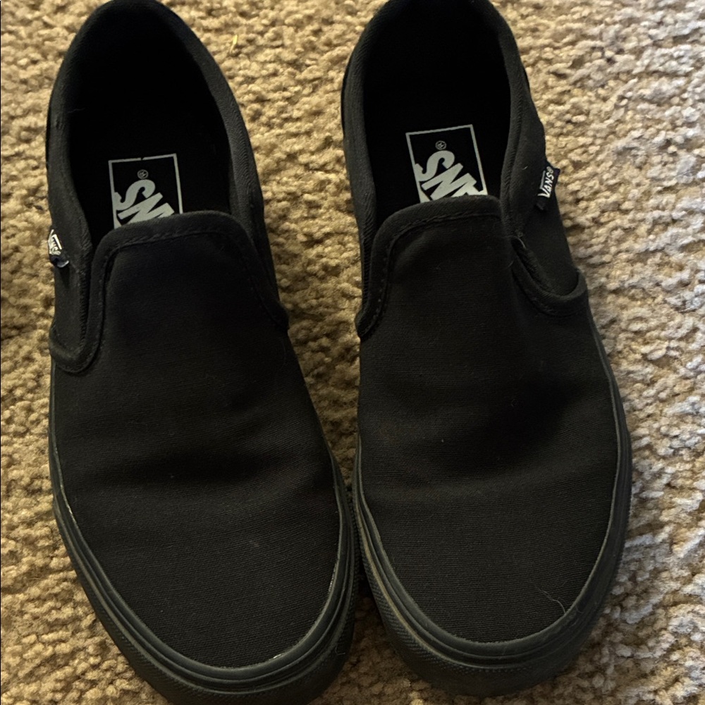 Vans Men's Black Canvas Slip-On Sneakers